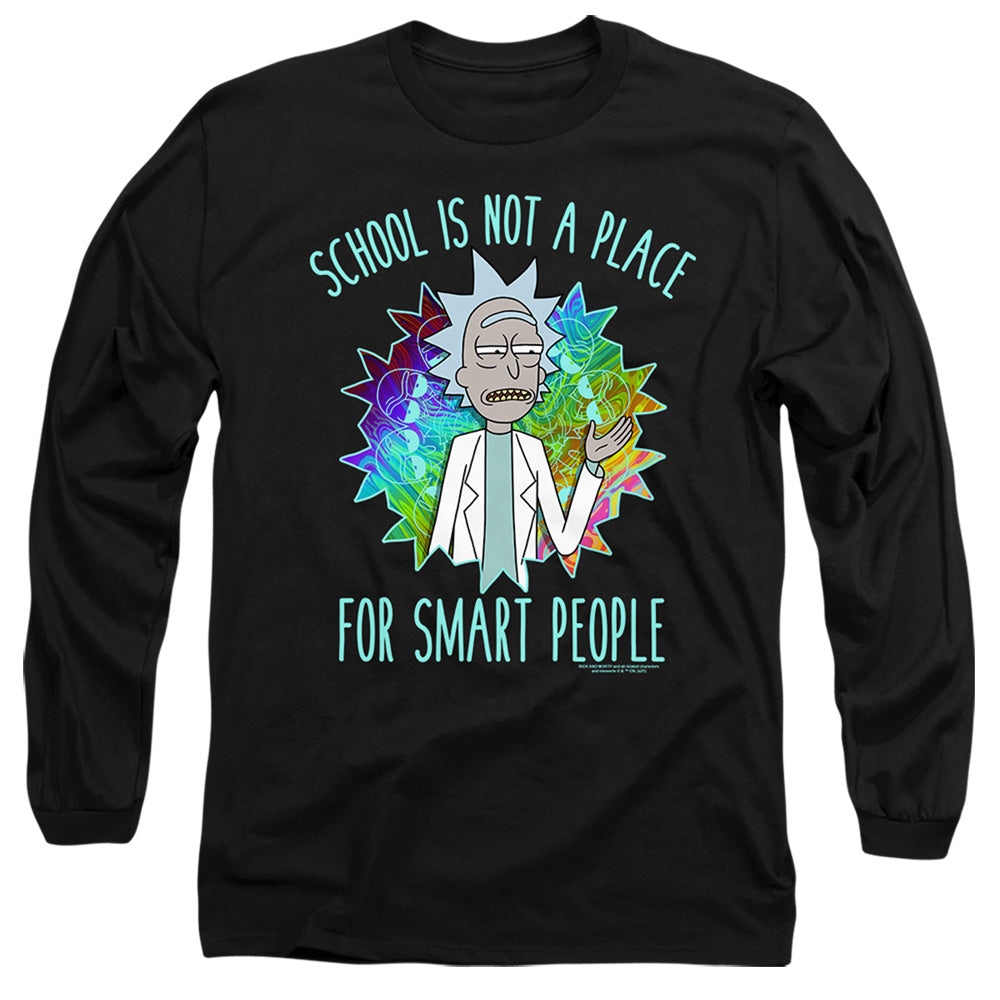 Rick And Morty School Mens Long Sleeve Shirt Black Officially Licensed