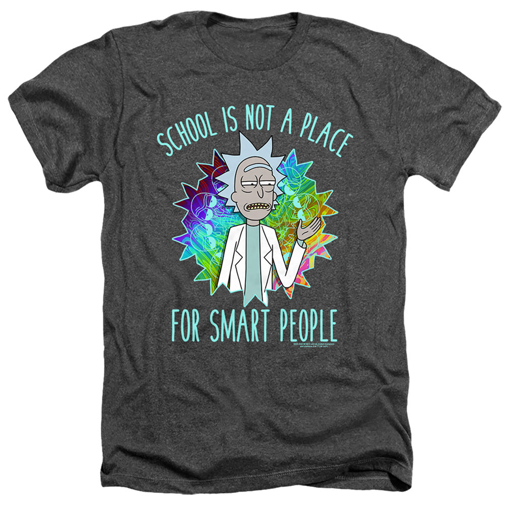 Rick And Morty School Heather Mens T Shirt Black