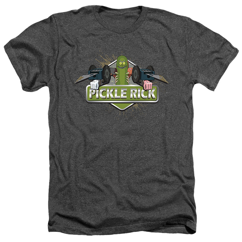 Rick And Morty Pickle Rick Heather Mens T Shirt Black