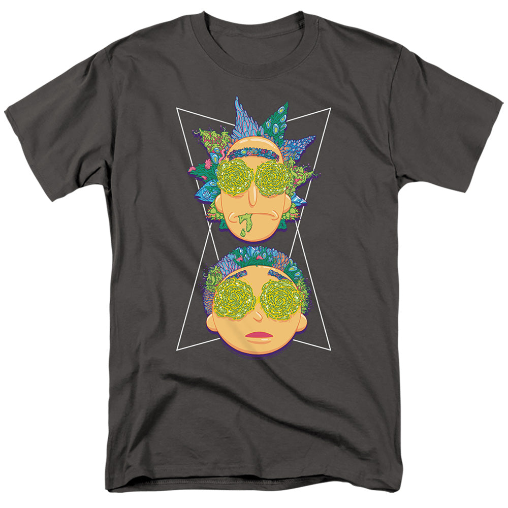 Rick And Morty Portal Eyes Mens T Shirt Charcoal