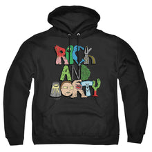Load image into Gallery viewer, Rick And Morty Illustrated Logo Mens Hoodie Black
