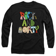 Load image into Gallery viewer, Rick And Morty Illustrated Logo Mens Long Sleeve Shirt Black Officially Licensed
