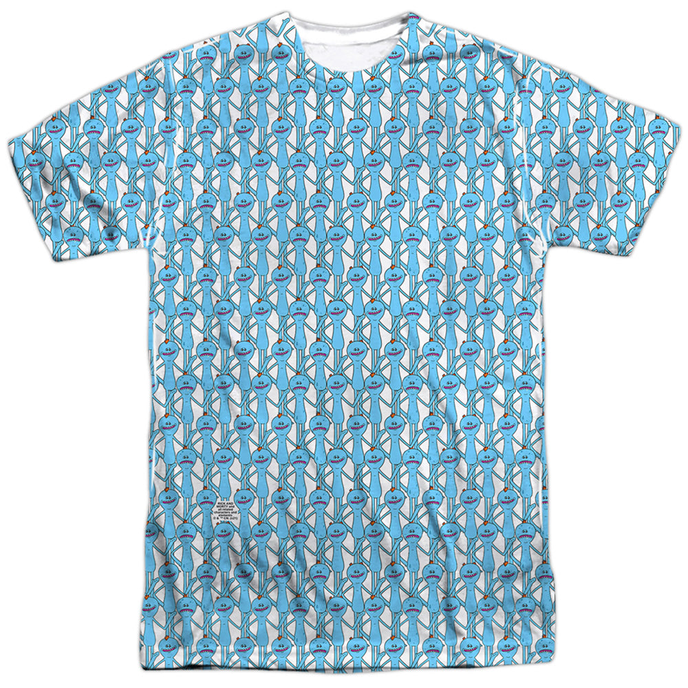 Rick And Morty Mr Meeseeks Mens Poly Crew T Shirt White