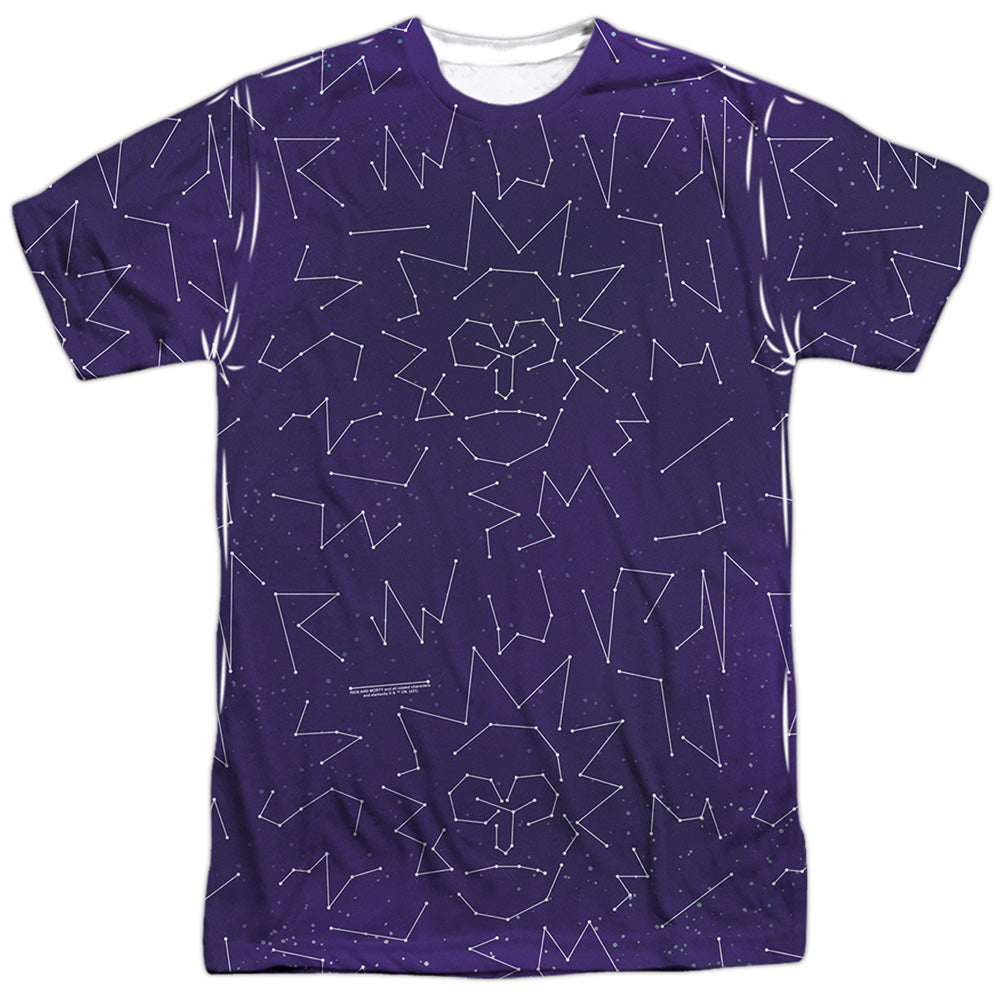 Rick And Morty Stars Mens Poly Crew T Shirt White