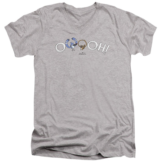 The Regular Show Ooooh Mens Slim Fit V-Neck T Shirt Athletic Heather