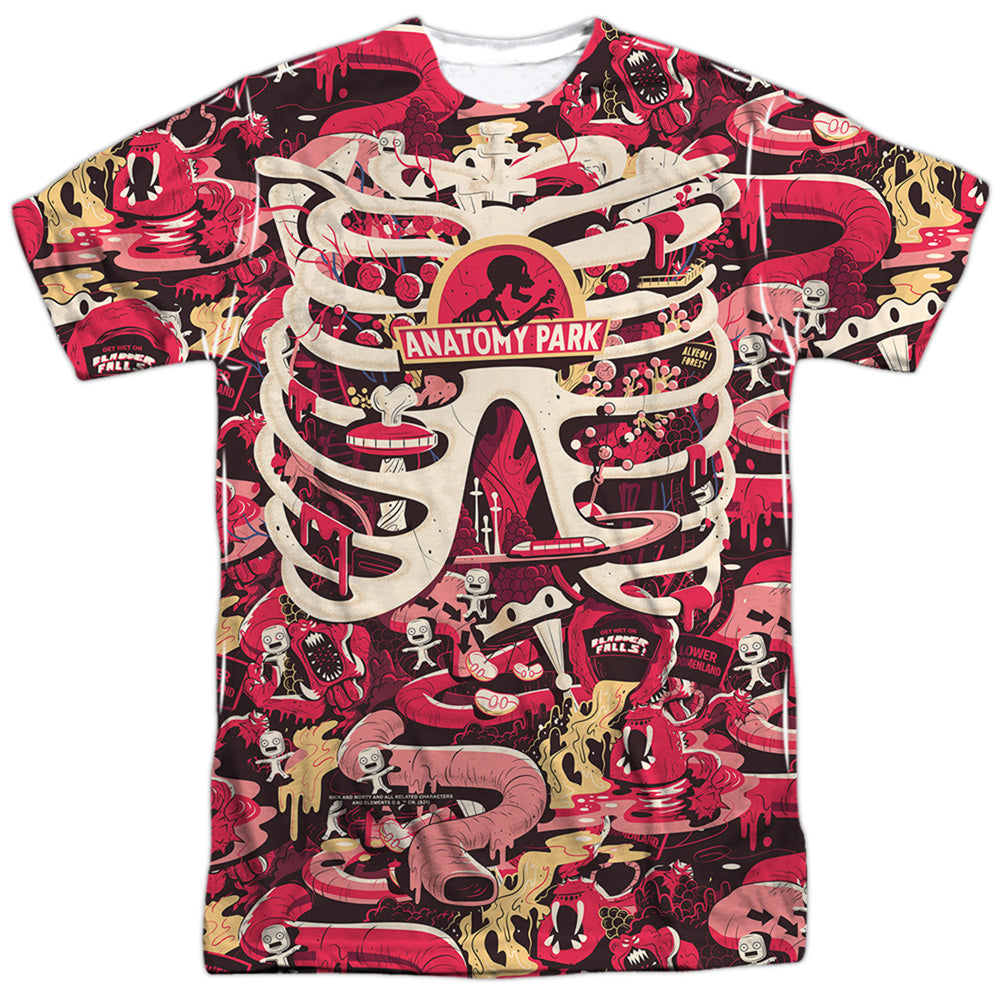 Rick And Morty Anatomy Park Mens Poly Crew T Shirt White