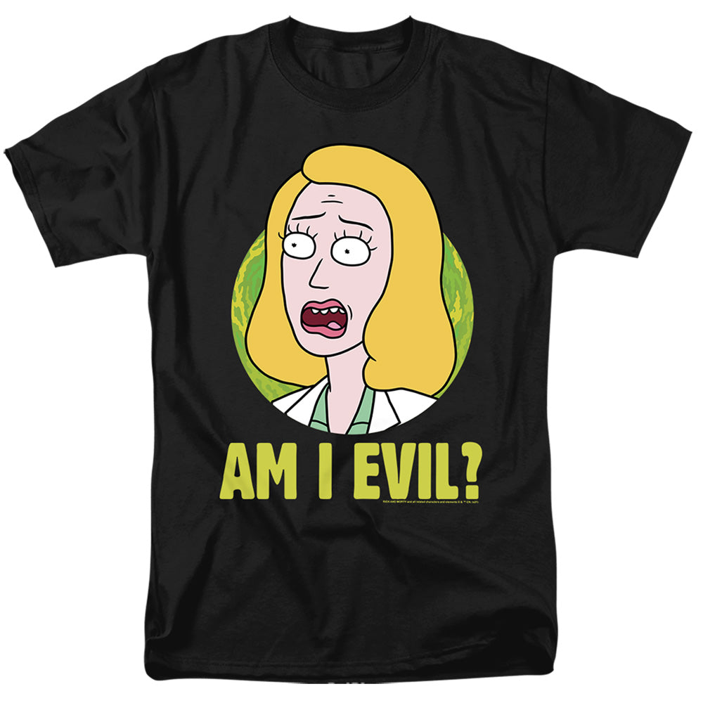 Rick And Morty Beth Am I Evil? Mens T Shirt Black