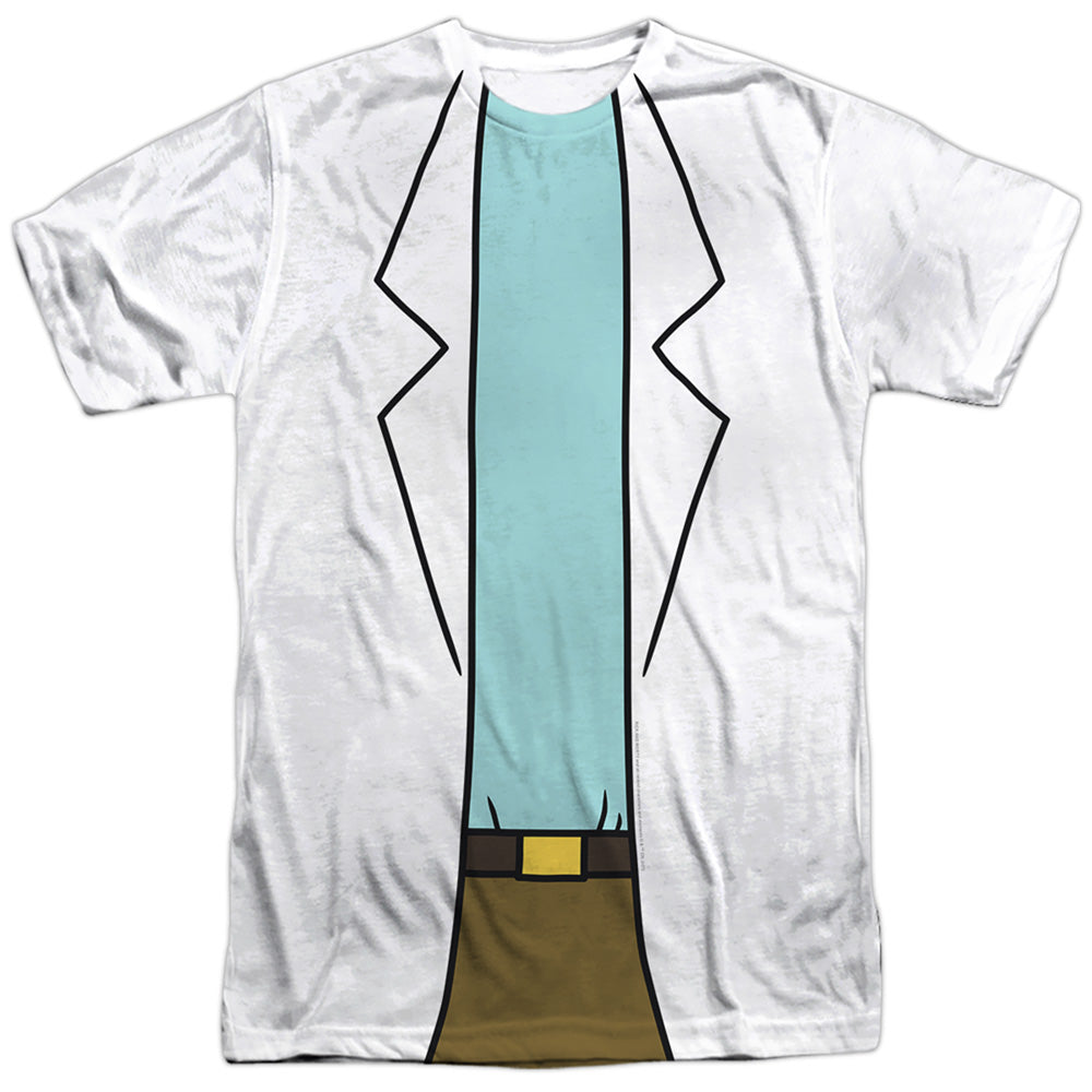 Rick And Morty Rick Lab Coat Mens Poly Crew T Shirt White