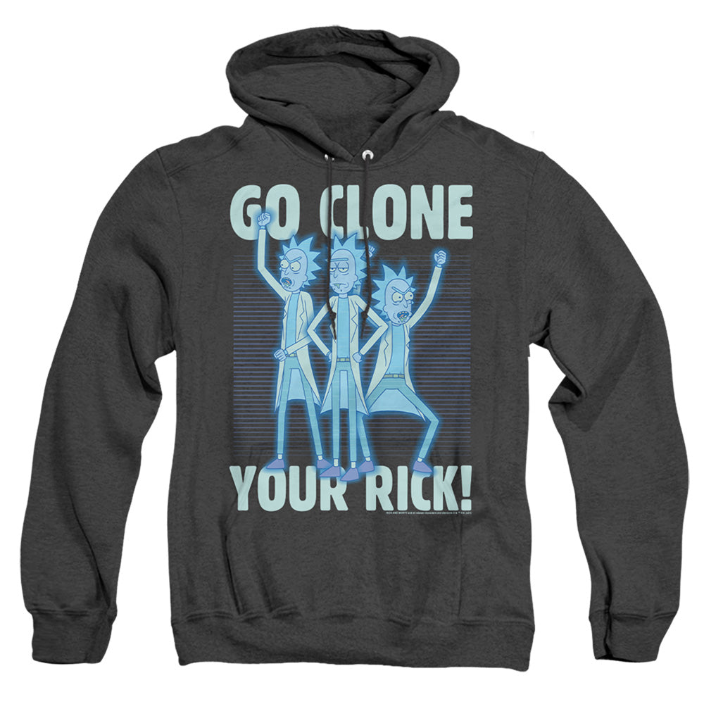 Rick And Morty Go Clone Your Rick Heather Mens Hoodie Black