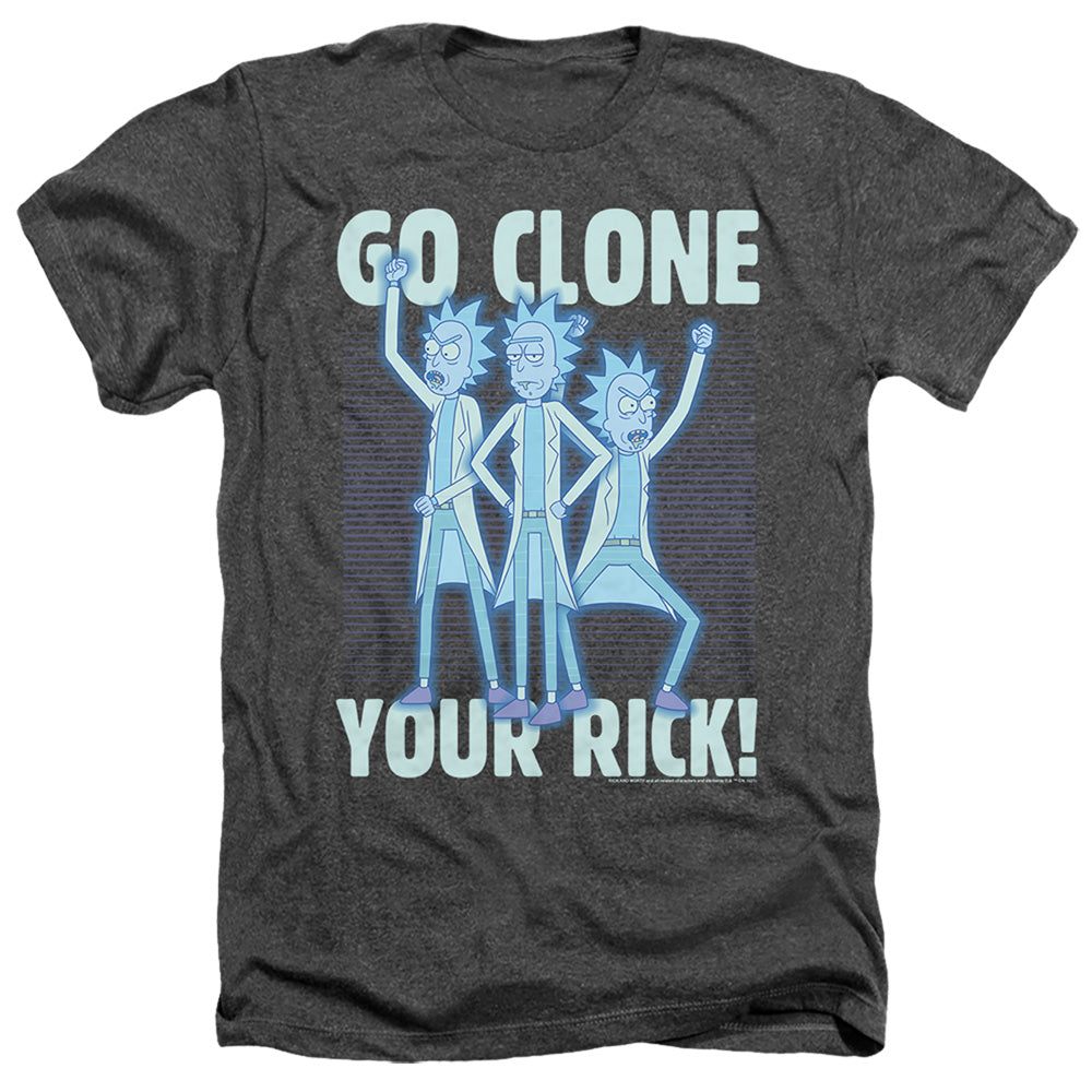 Rick And Morty Go Clone Your Rick Heather Mens T Shirt Black