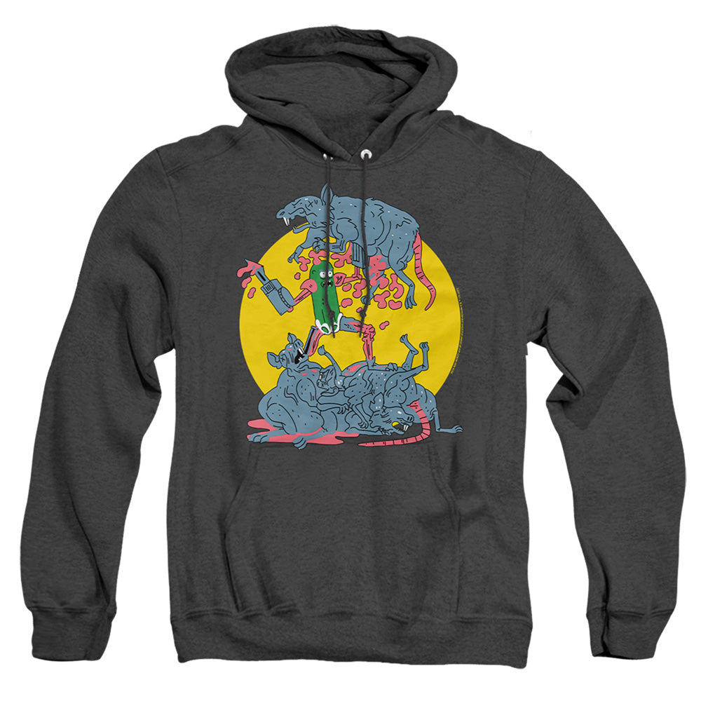 Rick And Morty The Adventures Of Pickle Rick Heather Mens Hoodie Black