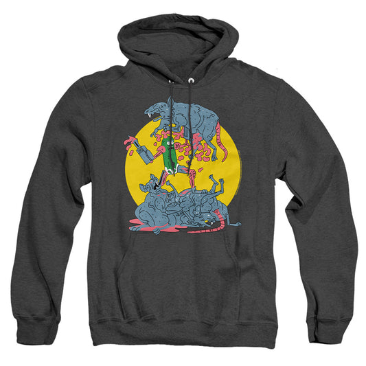 Rick And Morty The Adventures Of Pickle Rick Heather Mens Hoodie Black