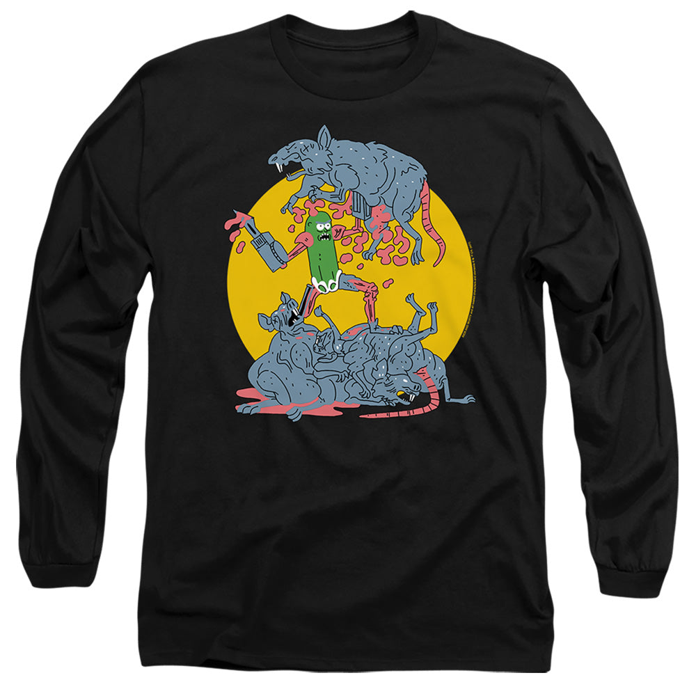 Rick And Morty The Adventures Of Pickle Rick Mens Long Sleeve Shirt Black Officially Licensed