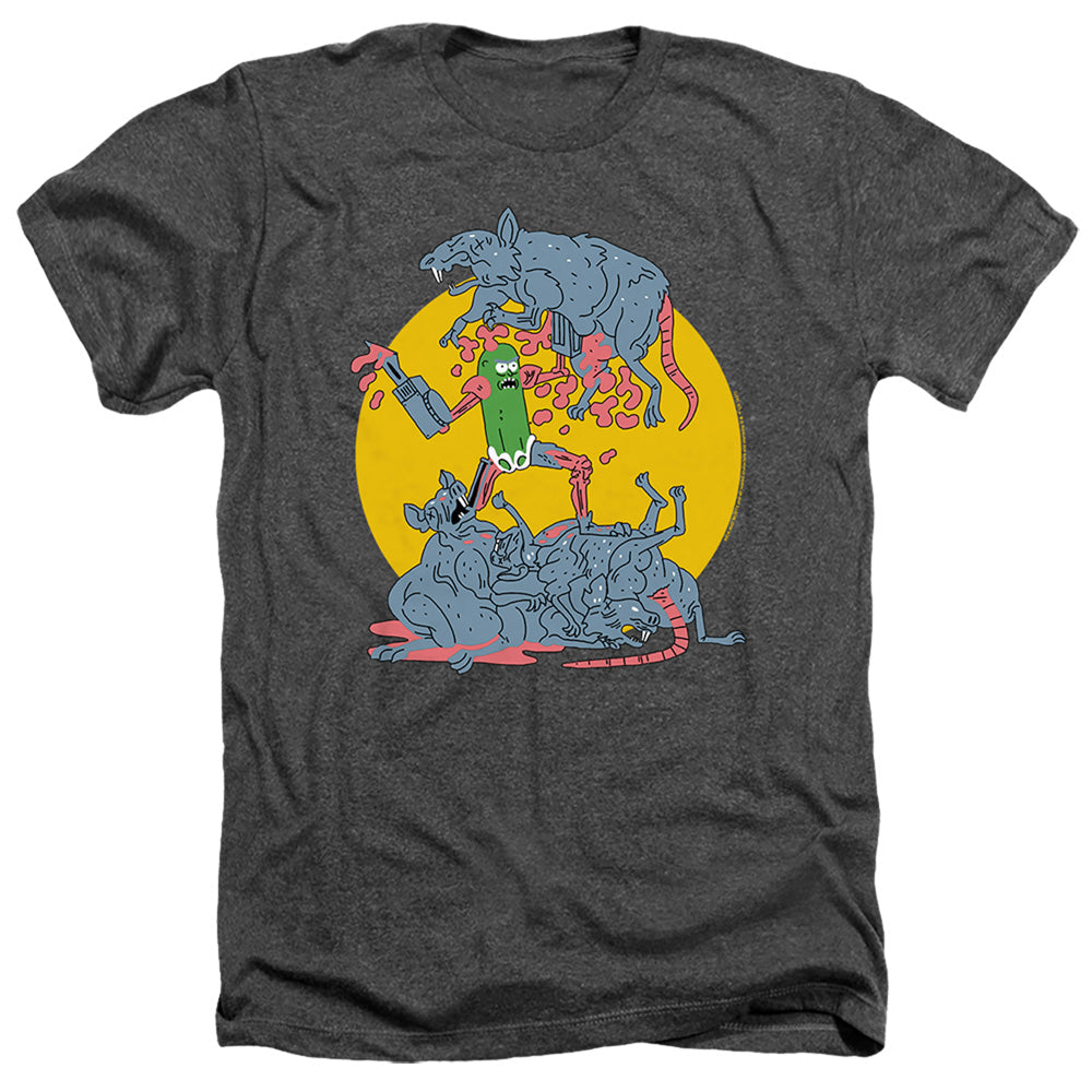 Rick And Morty The Adventures Of Pickle Rick Heather Mens T Shirt Black