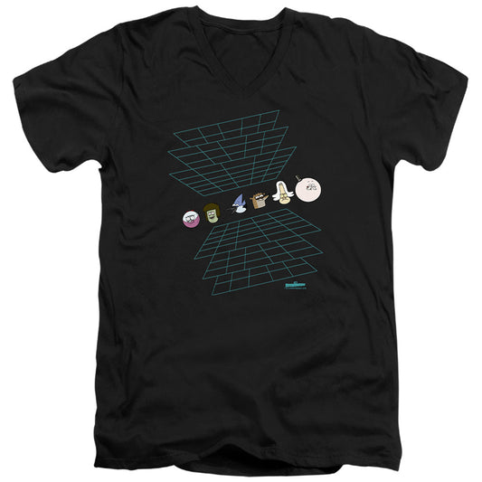 The Regular Show Regular Grid Mens Slim Fit V-Neck T Shirt Black