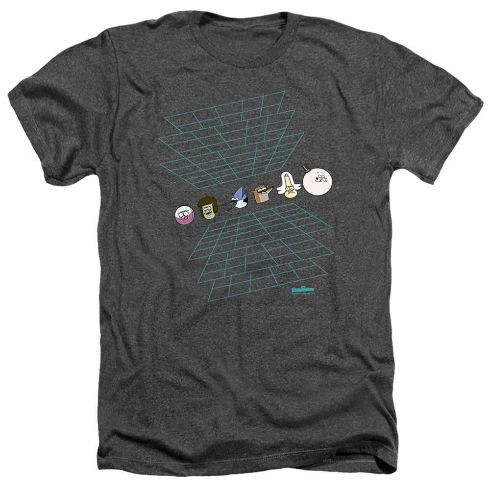 The Regular Show Regular Grid Heather Mens T Shirt Black