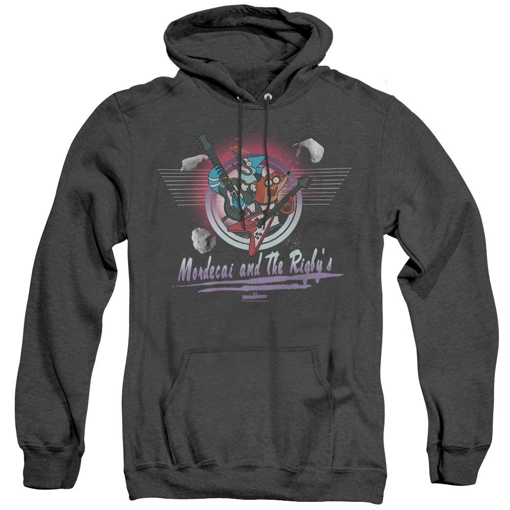 The Regular Show Mordecai & the Rigbys Heather Mens Hoodie Black