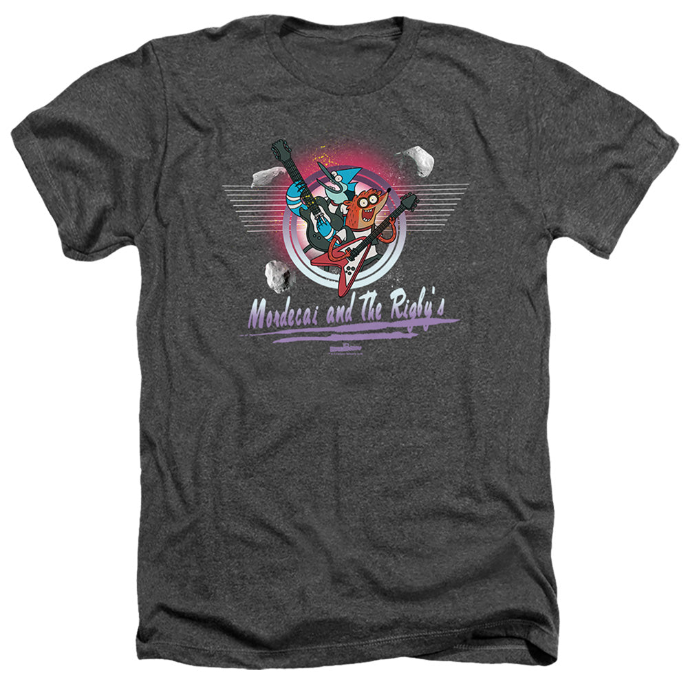 The Regular Show Mordecai & The Rigbys Heather Mens T Shirt Black