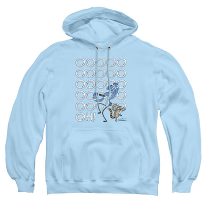The Regular Show Oooooh Mens Hoodie Light Blue