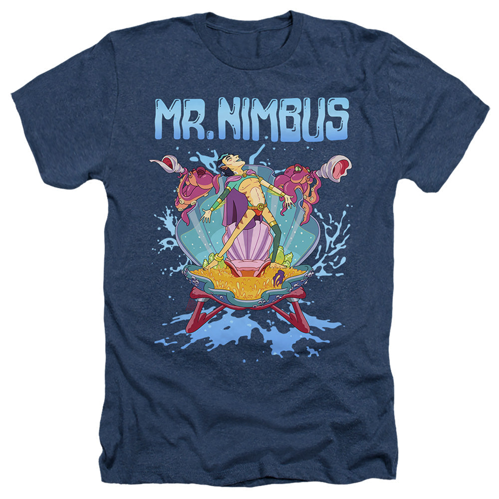 Rick And Morty Mr. Nimbus Design Heather Mens T Shirt Navy