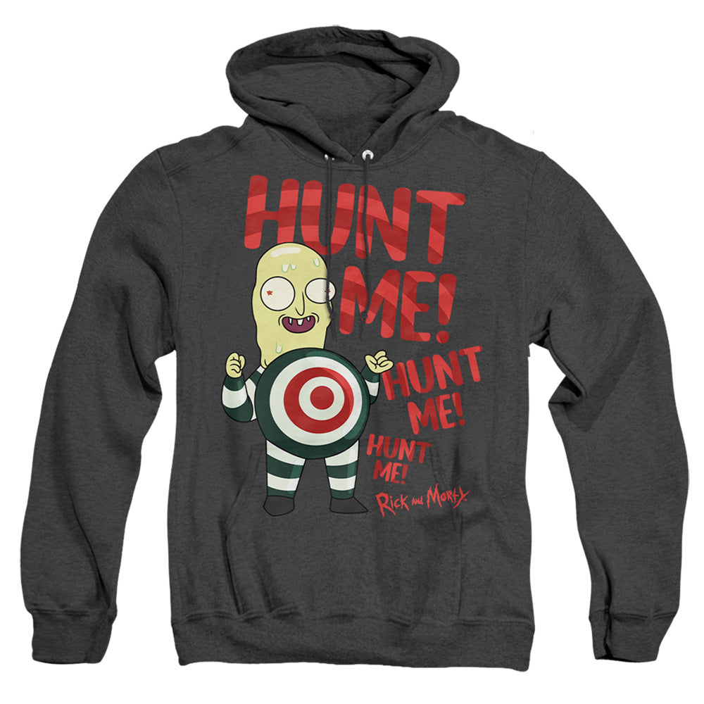 Rick And Morty Hunt Me Heather Mens Hoodie Black