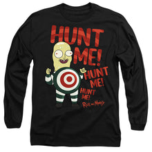 Load image into Gallery viewer, Rick And Morty Hunt Me Mens Long Sleeve Shirt Black Officially Licensed
