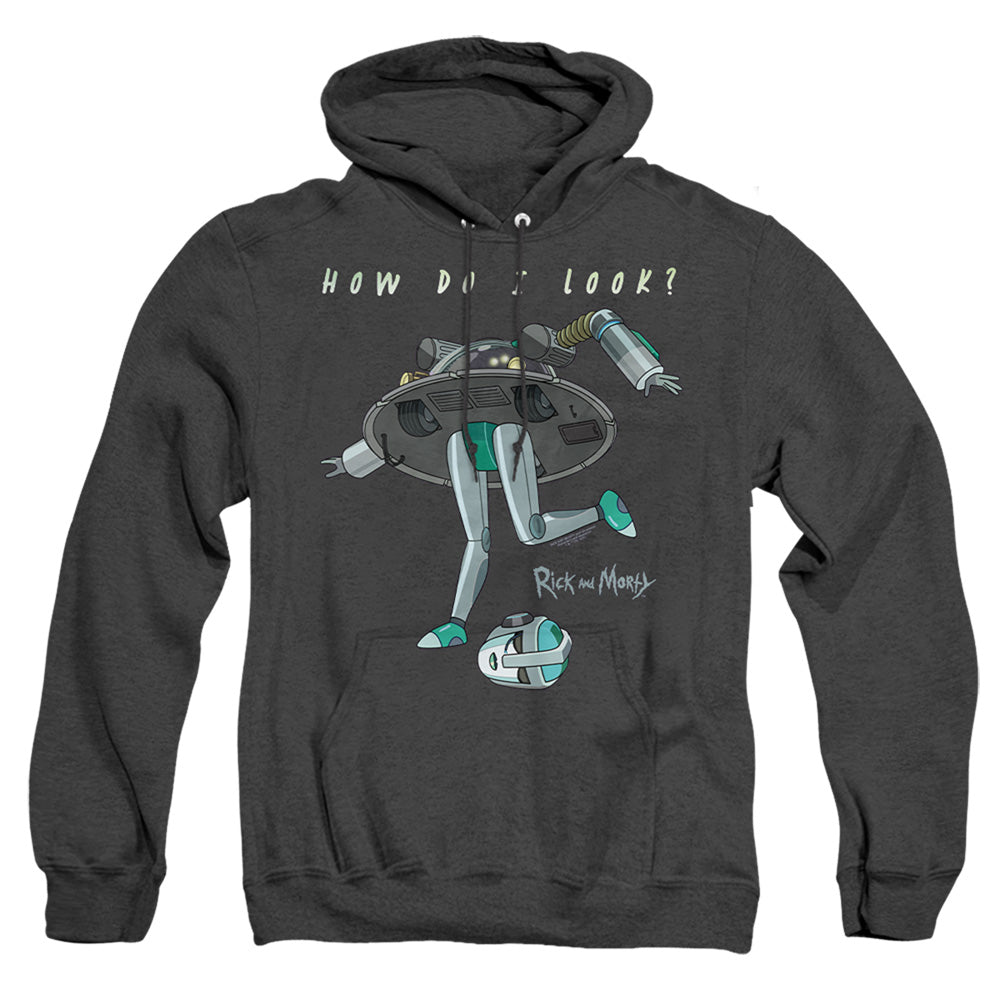 Rick And Morty How Do I Look? Heather Mens Hoodie Black