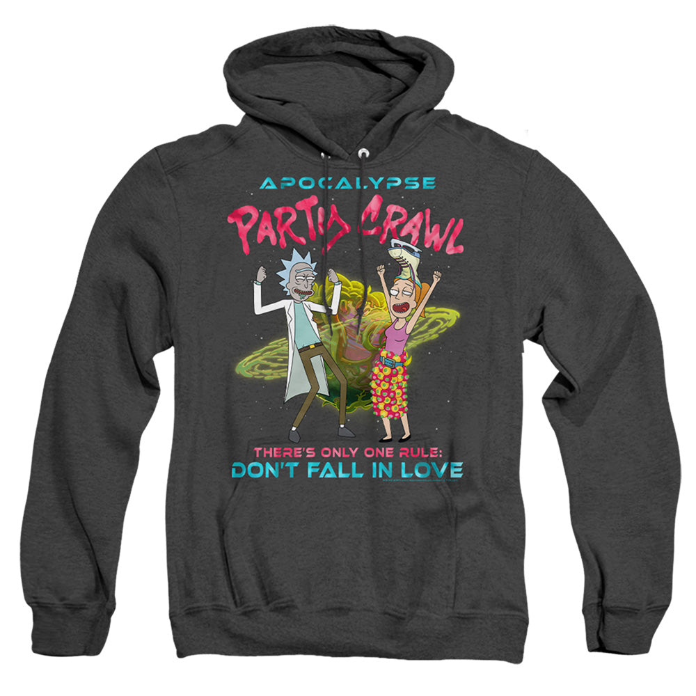 Rick And Morty Apocalypse Party Crawl Heather Mens Hoodie Black