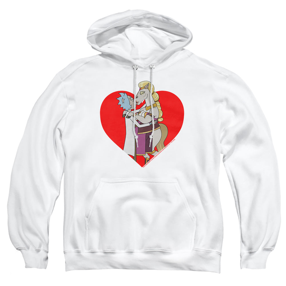 Rick And Morty Rick And Horse Kiss Mens Hoodie White