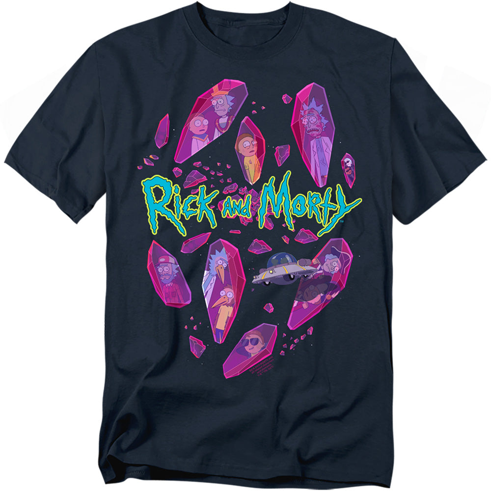 Rick And Morty Death Crystal Futures Mens T Shirt Navy