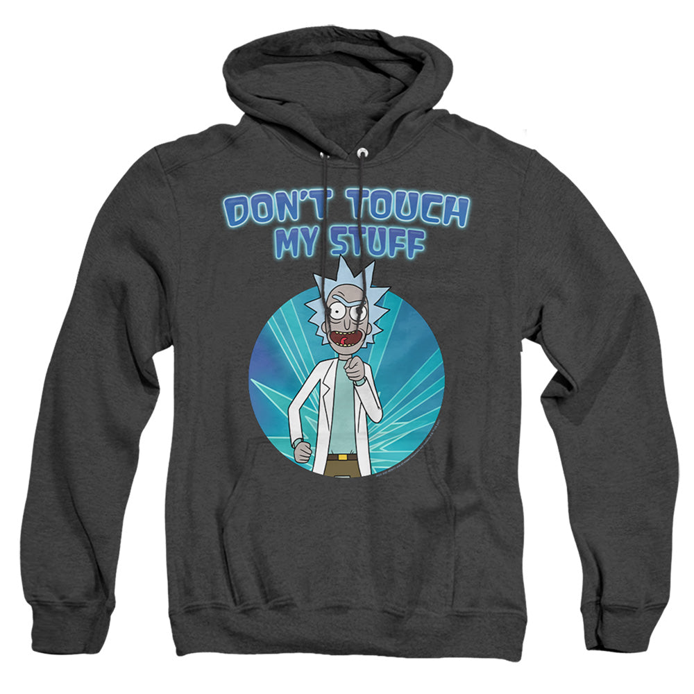 Rick And Morty Don'T Touch Heather Mens Hoodie Black