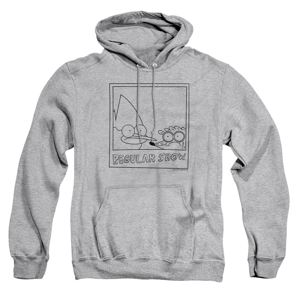 Regular Show Poloroid Mens Hoodie Athletic Heather