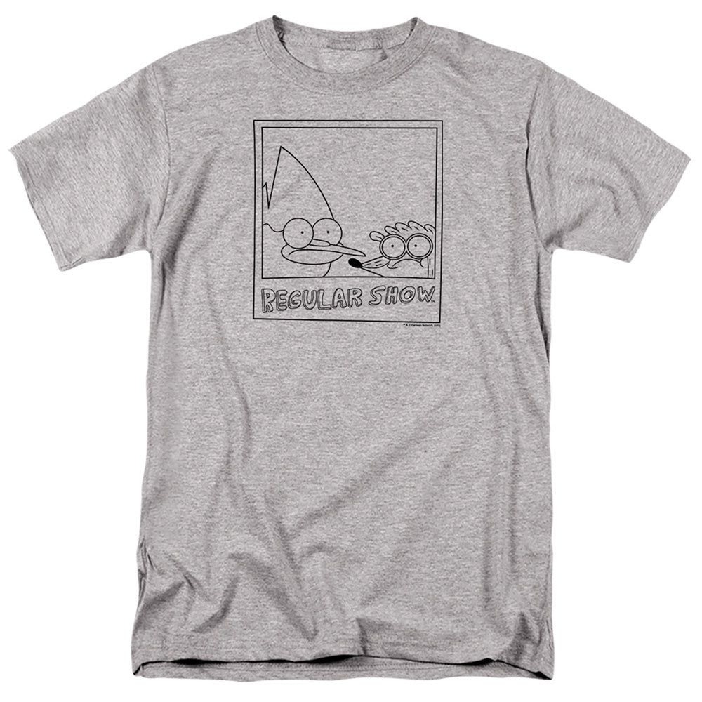 Regular Show Poloroid Mens T Shirt Athletic Heather