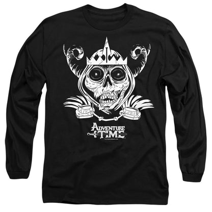 Adventure Time Skull Face Mens Long Sleeve Shirt Black