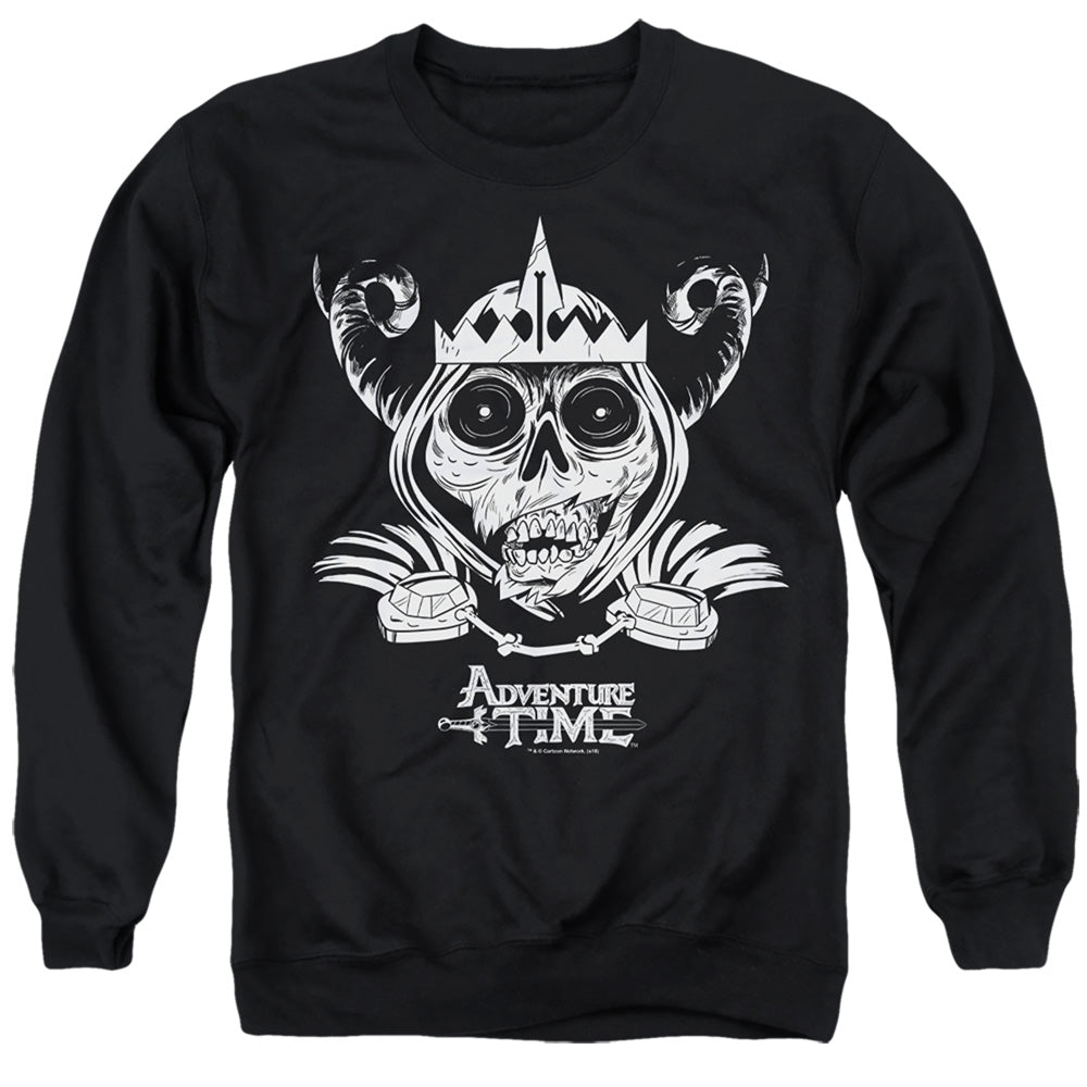 Adventure Time Skull Face Mens Crewneck Sweatshirt Black
