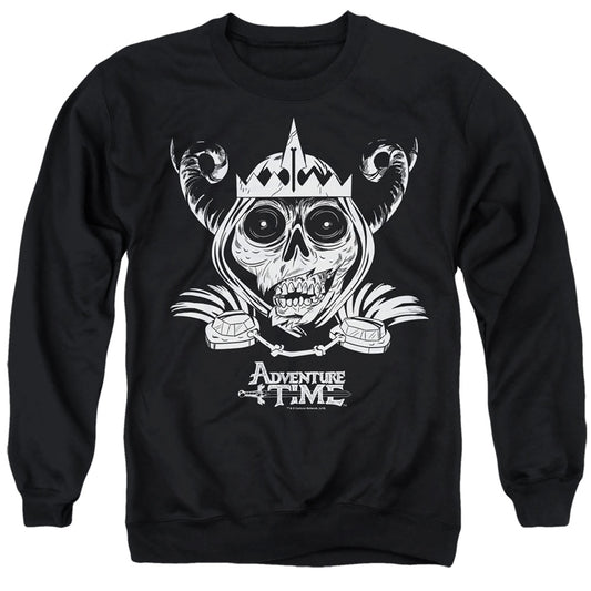 Adventure Time Skull Face Mens Crewneck Sweatshirt Black