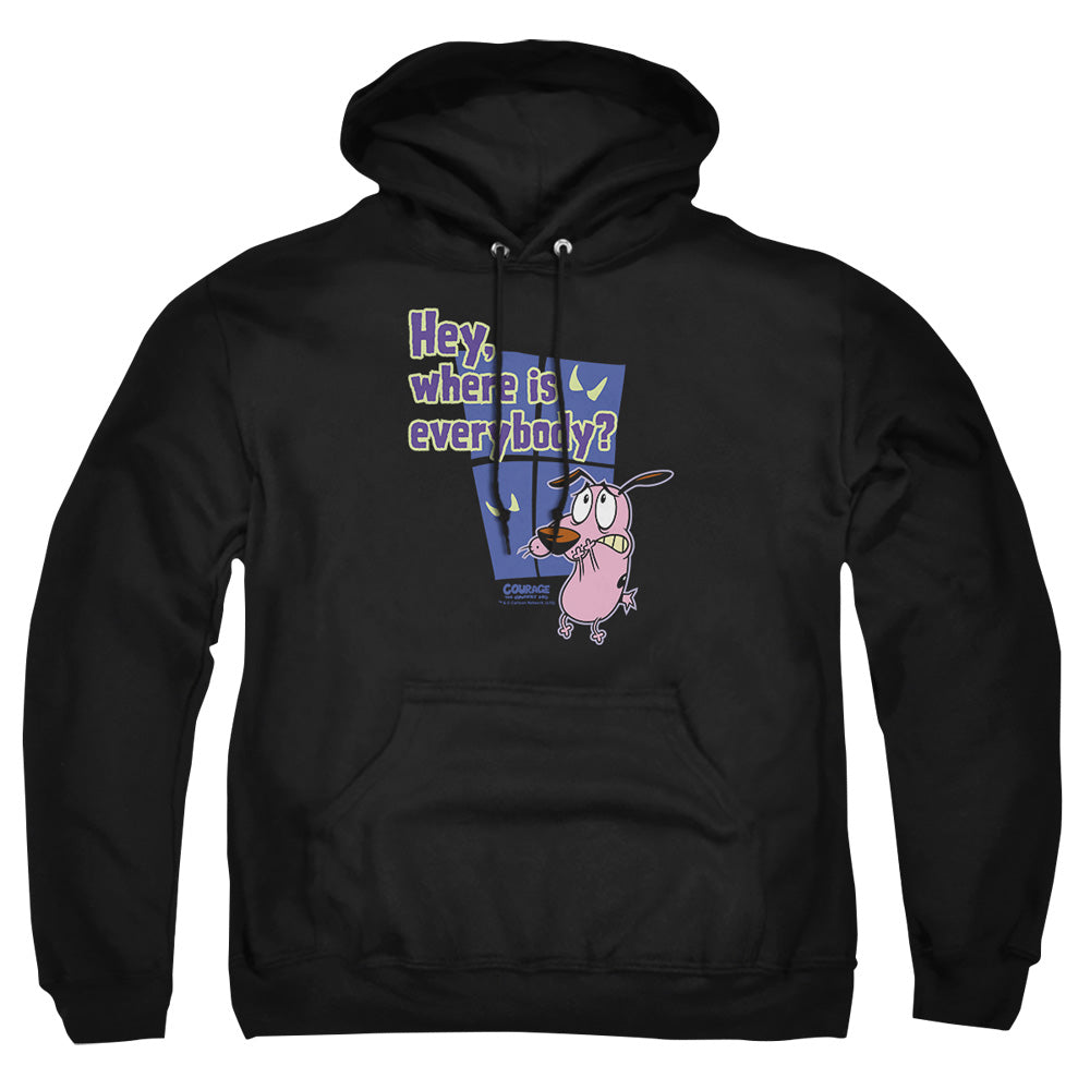 Courage Where Is Everybody Mens Hoodie Black