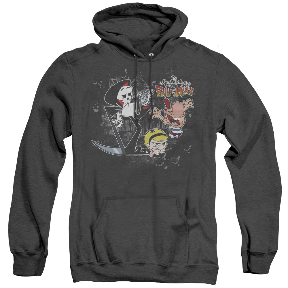 Billy & Mandy Splatter Cast Heather Mens Hoodie Black
