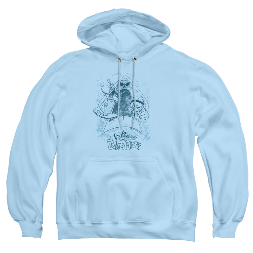 Grim Adventures Of Billy & Mandy Sketched Mens Hoodie Light Blue