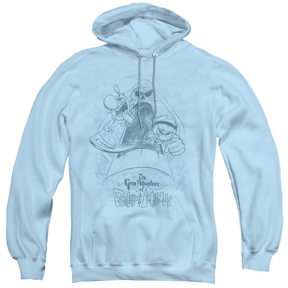 Grim Adventures of Billy & Mandy Sketched Mens Hoodie Light Blue