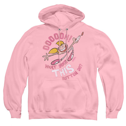 Dexters Laboratory Button Mens Hoodie Pink