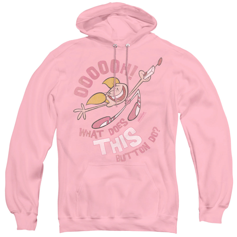 Dexters Laboratory Button Mens Hoodie Pink