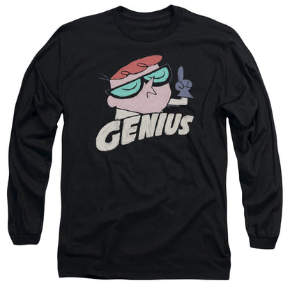 Dexters Laboratory Genius Mens Long Sleeve Shirt Black Officially Licensed