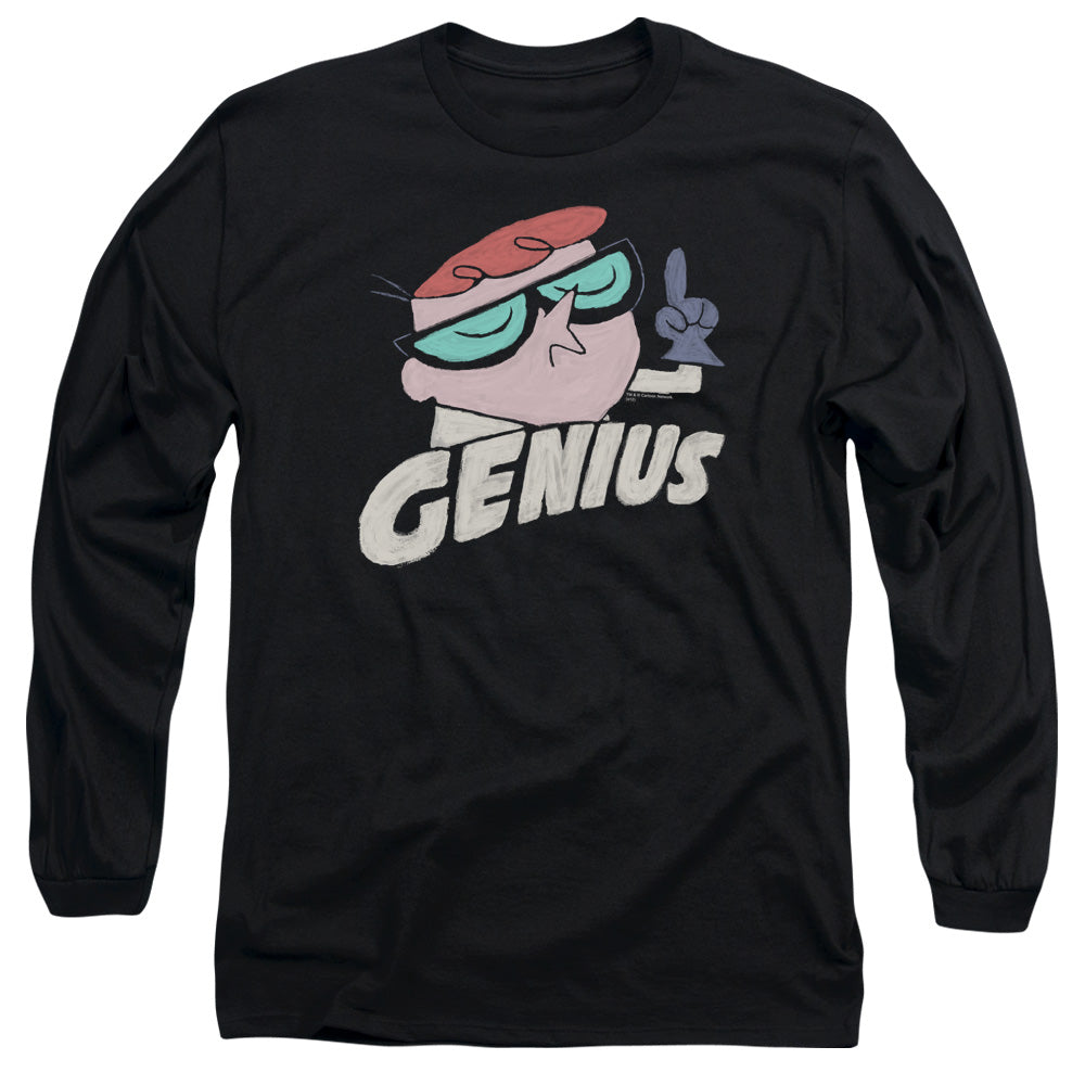 Dexters Laboratory Genius Mens Long Sleeve Shirt Black Officially Licensed