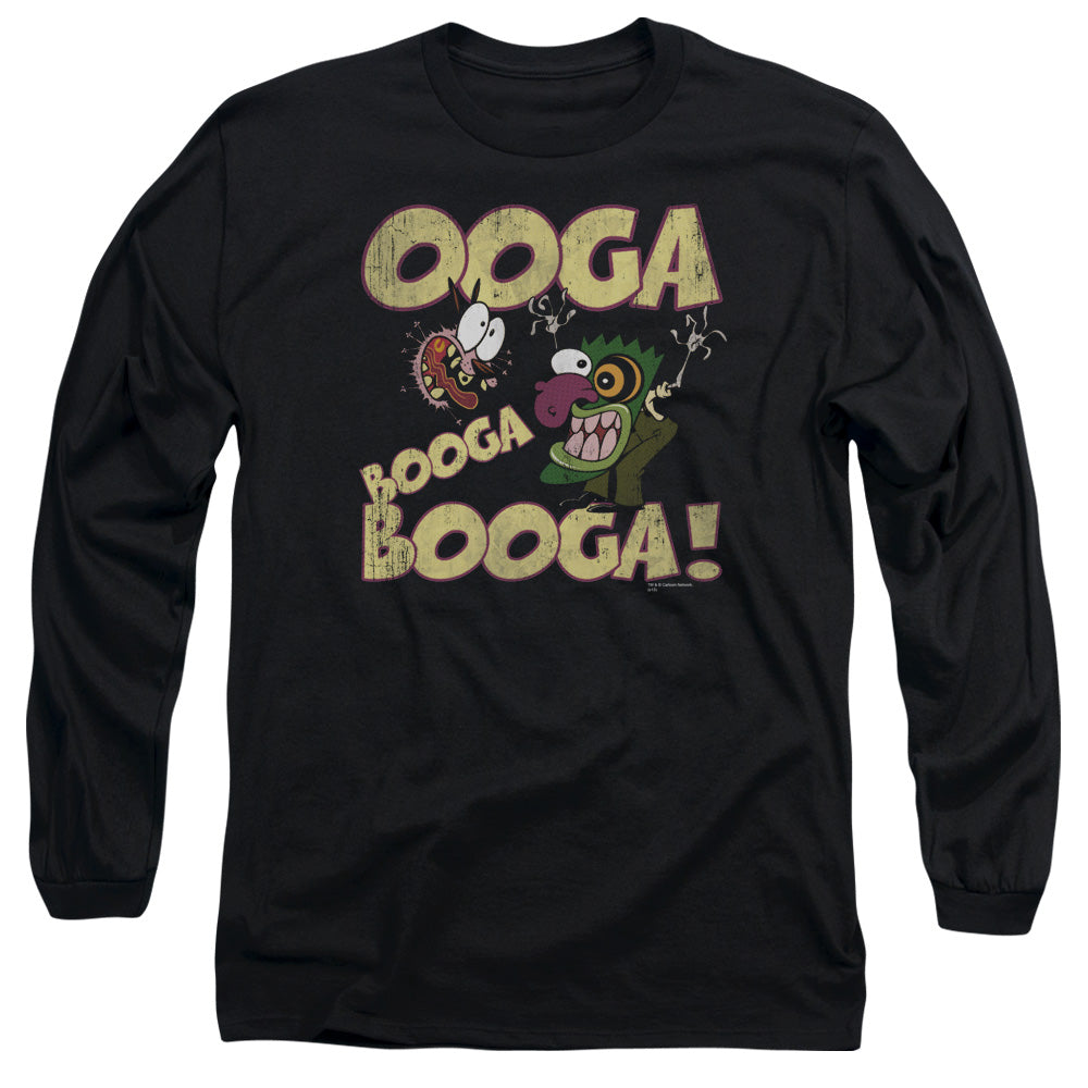 Courage Ooga Booga Booga Mens Long Sleeve Shirt Black Officially Licensed