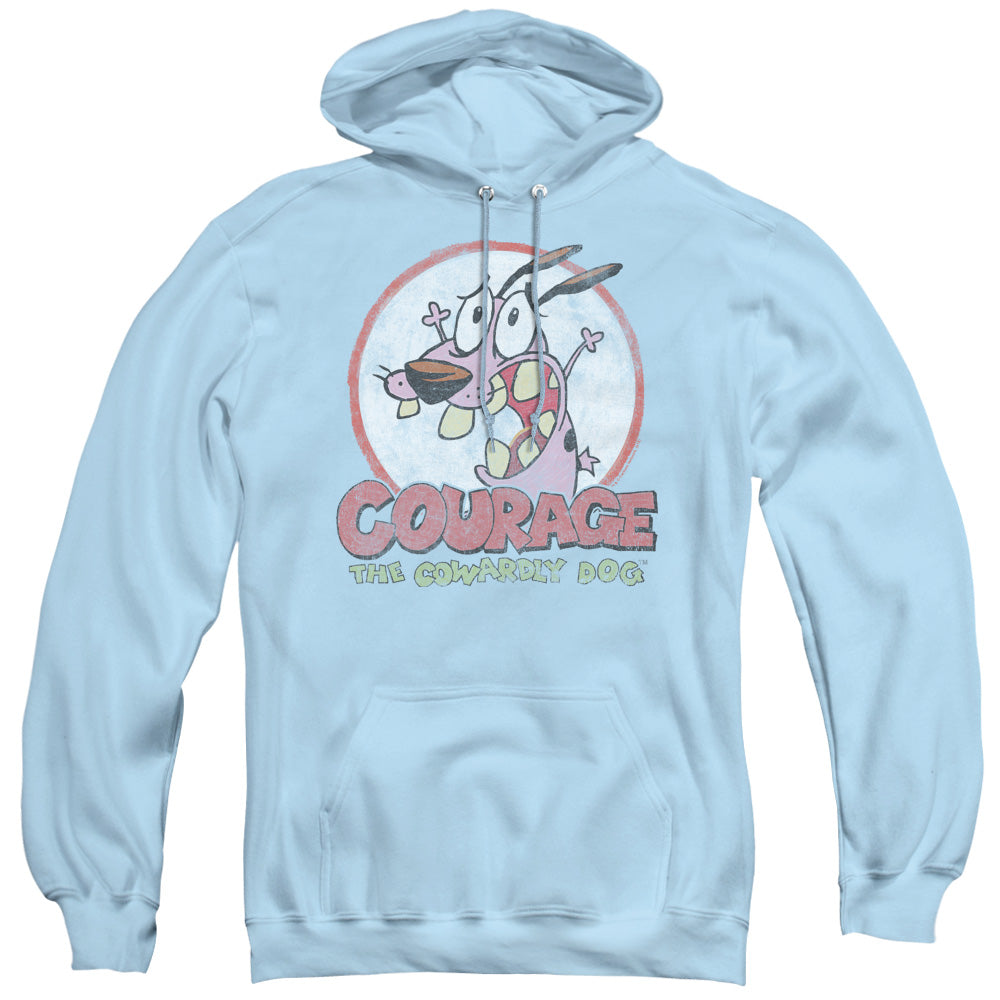 Courage the Cowardly Dog Vintage Courage Mens Hoodie Light Blue