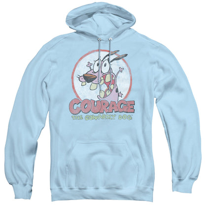 Courage the Cowardly Dog Vintage Courage Mens Hoodie Light Blue