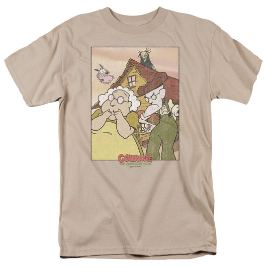 Courage Gothic Courage Mens T Shirt Sand