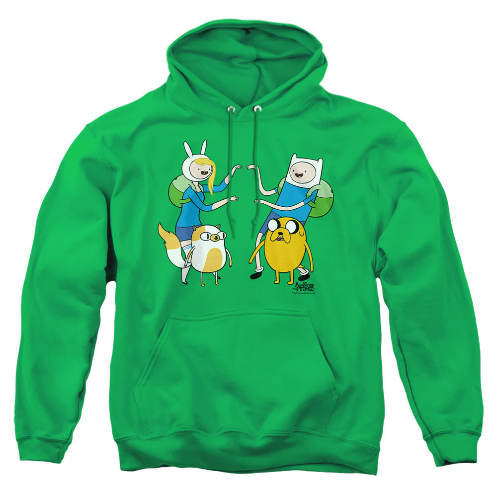 Adventure Time Meet Up Mens Hoodie Kelly Green