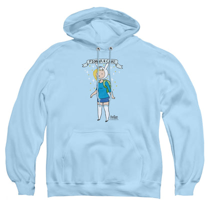 Adventure Time Fionna & Cake Mens Hoodie Light Blue